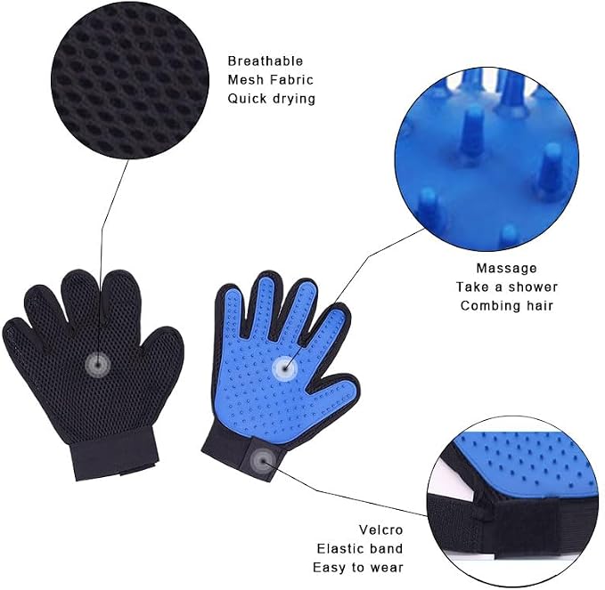2 in 1 Dog Grooming Brush & Grooming Gloves Combo, Dematting Comb - Image 6