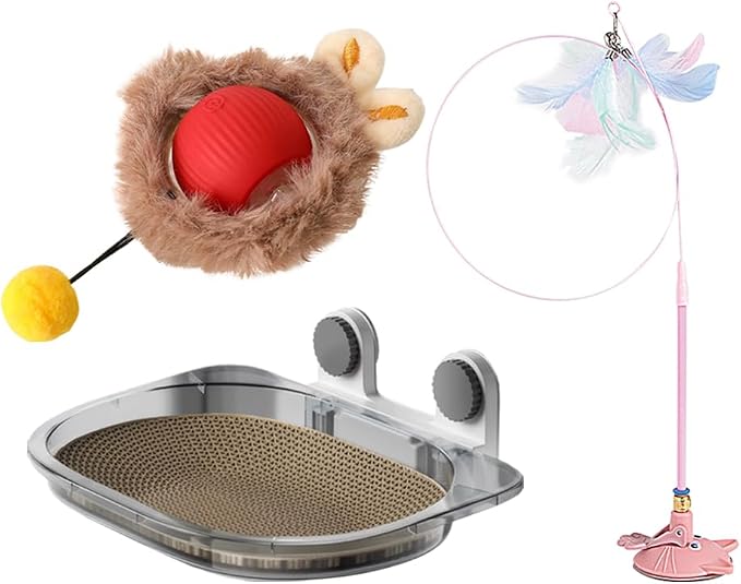 3-in-1 Cat Toy and Cat Window Perch, Window-Mounted Hammock by Unknown