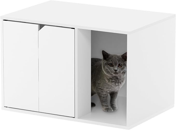 Furinno Peli Litter Box Enclosure, Solid White - Image 4