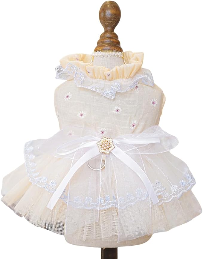 Fashion Sweet Puppy Dog Blingbling Princess Skirt Pet Dog Lace Cake Camisole by MaruPetyourkidsfriends