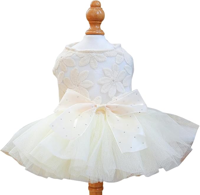 Fashion Sweet Puppy Dog Blingbling Princess Skirt Pet Dog Lace Cake Camisole by MaruPetyourkidsfriends