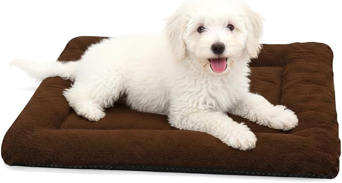 Dog Crate Pad Washable, Plush Anti-Slip Crate Mat by ZENGAOOU