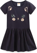 Mud Kingdom Little Girls Dresses Cotton Summer Holiday Cute Cat Dress Short by MudKingdom