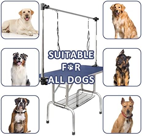ROOMTEC 36" Dog Grooming Table,Foldable Home Pet Bathing Station with Adjustable Height Arm/Noose/Mesh Tray - Image 3