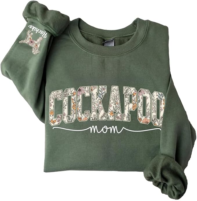 Personalized Dog Mom Sweatshirt, Dog Lover Crewneck, Gift Idea by Unknown