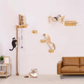Cat Wall Shelves, Large Wall-Mounted 6-in-1 cat Furniture Set by netsTribe