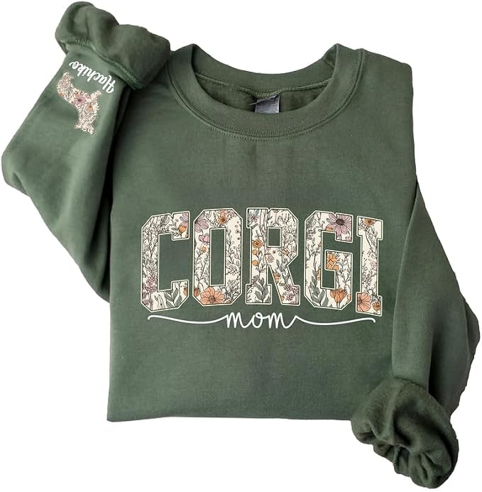 Personalized Dog Mom Sweatshirt, Dog Lover Crewneck, Gift Idea by Unknown