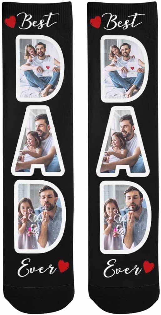 Artsadd Custom Face Socks for Dad Fathers Day Gift Novelty Personalized Photo - Image 7