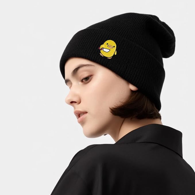 Funny Beanies Warm Knit Hats Fall Winter Black Hip Pop Knit Hat Cap - Image 2
