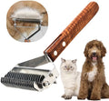 2 in 1 Dogs Cats Dematting Grooming Comb, Perfect Deshedding Undercoat Rake by Poodoodle