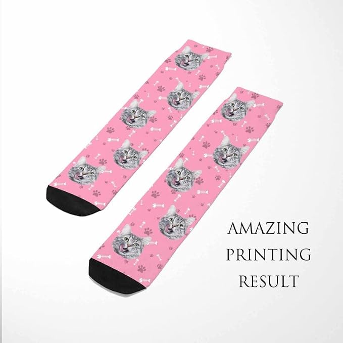 Artsadd Custom Face Socks for Women Men Cat Dog Lovers, Customized Unisex Funny - Image 3