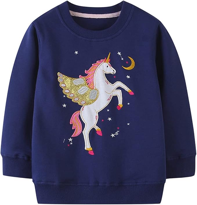 RETSUGO Toddler Baby Girls Sweatshirts Casual Pullover Crewneck Winter Long by RETSUGO