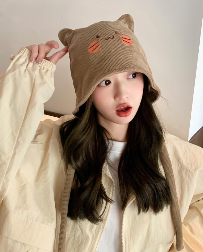 Women's Teen Girls Knitted Cat Kitty Cuffed Beanie Hat Winter Outdoor Stretchy - Image 4