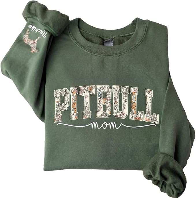Personalized Dog Mom Sweatshirt, Dog Lover Crewneck, Gift Idea by Unknown