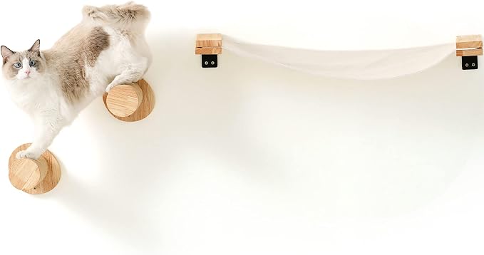 FUKUMARU Cat Wall Furniture, Solid Rubber Wood Cat Shelf, Cats Perches - Image 7