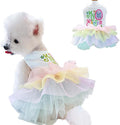 Dog Easter Outfit with My 1st Easter Embroidery Letters Holiday Puppy Dress by Anelekor