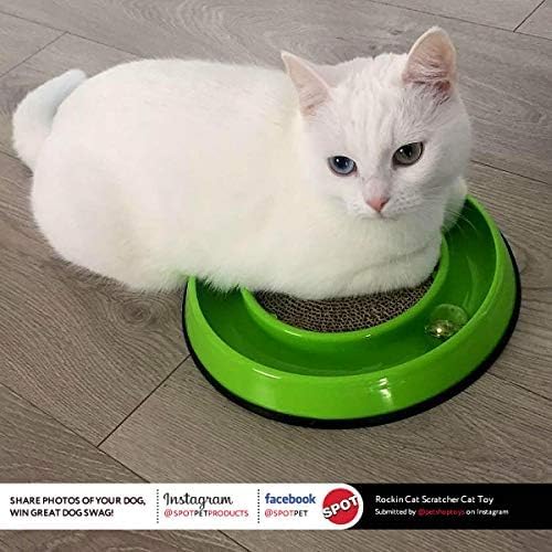 SPOT Rockin’ Cat Scratcher Toy – Interactive LED Light-Up Ball Cat Toy - Image 7
