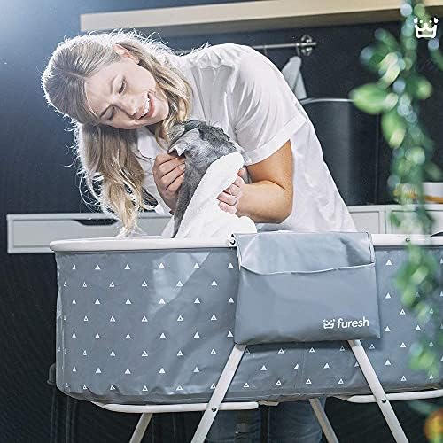 Furesh Portable Foldable Dog Bathtub for Small & Medium Dogs (Gray) - Image 3