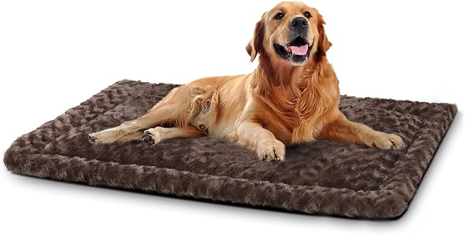 Washable Dog Bed Mat Dog Crate Pad Soft Fluffy Pet Kennel Beds Dog Sleeping by Exsnugypetproducts