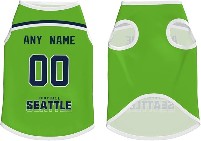 Seattle Custom Pet Jersey Dog Clothes Jersey Various Sizes Customized Any Name - Image 4