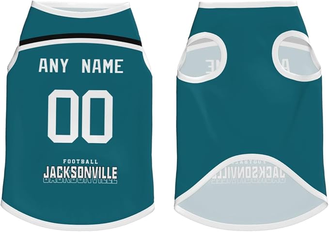 Jacksonville Custom Pet Jersey Dog Clothes Jersey Various Sizes Customized Any - Image 3