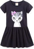 Mud Kingdom Little Girls Dresses Cotton Summer Holiday Cute Cat Dress Short by MudKingdom