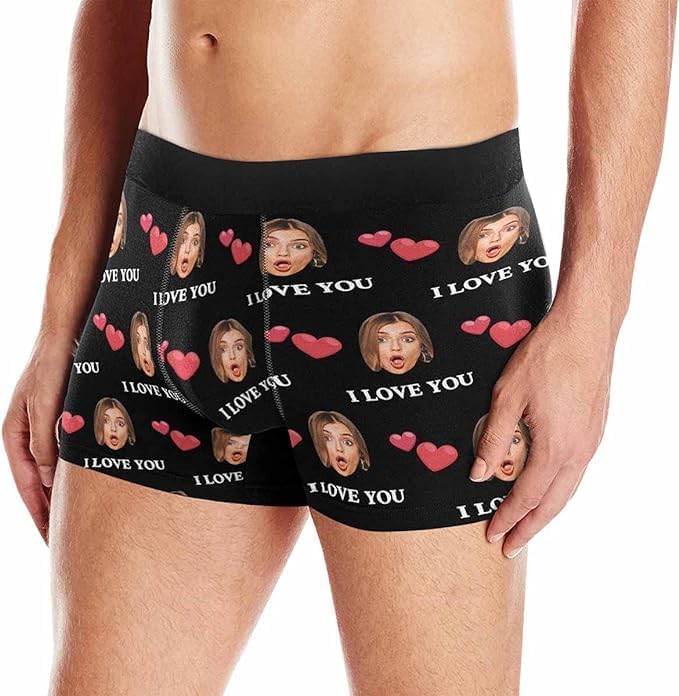 M YESCUSTOM Custom Faces Funny Short Briefs Gift - Image 3