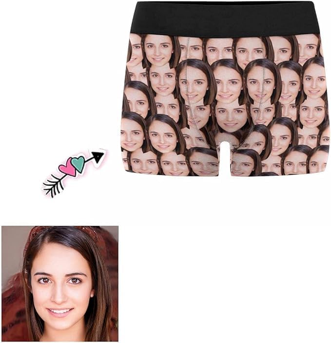 M YESCUSTOM Custom Faces Funny Short Briefs Gift - Image 2