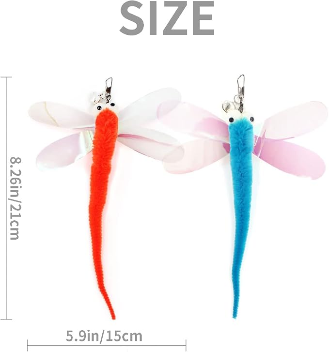 Cat Big Eye Dragonfly Toys Replacement Cat Toy Wand Refills, 6 Pieces Big Eye - Image 4
