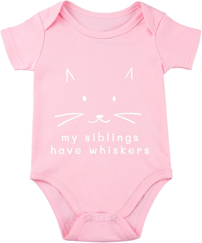 My Siblings Have Paws Bodysuit Baby Paws Romper Cat Whiskers Bodysuit Cute Baby by Unknown