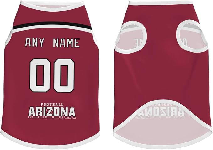 Arizona Custom Pet Jersey Dog Clothes Jersey Various Sizes Customized Any Name - Image 3