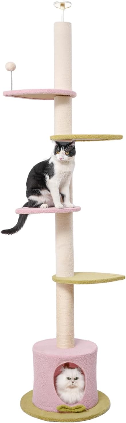 Max & Marlow Cat Tree Floor to Ceiling Cat Tower Height 95-108" Adjustable by MaxMarlow