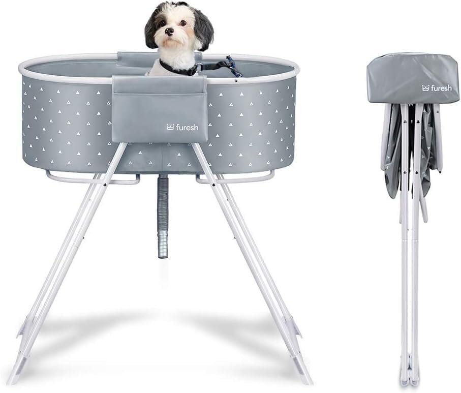 Furesh Portable Foldable Dog Bathtub for Small & Medium Dogs (Gray) by Furesh