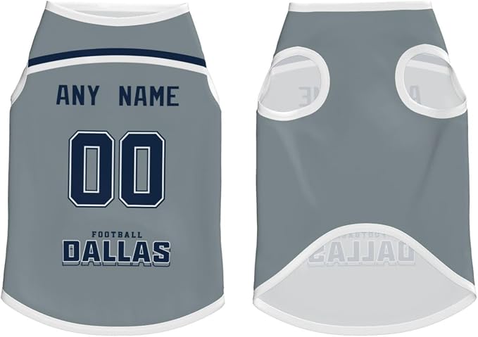 Dallas Custom Pet Jersey Dog Clothes Jersey Various Sizes Customized Any Name & - Image 4
