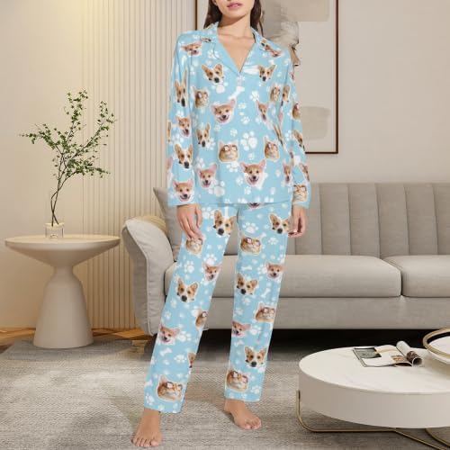 Custom Face Pajamas for Women Men, Personalized Dog Cat Pet Pajamas Set - Image 2