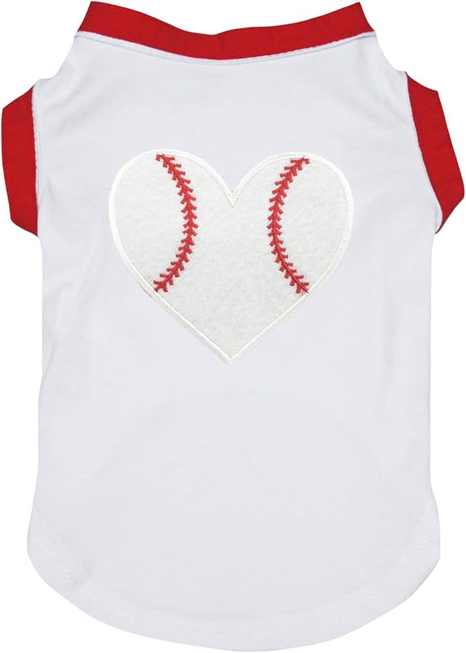 Petitebella Baseball Heart Puppy Dog Shirt by Petitebella