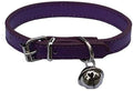 Purple Leather Pet Collars for Cats, Baby Puppy Dog, Adjustable 8"-10.5" Kitten by Lanyarco