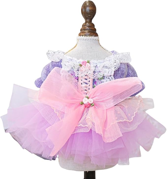 Fashion Sweet Puppy Dog Blingbling Princess Skirt Pet Dog Lace Cake Camisole by MaruPetyourkidsfriends