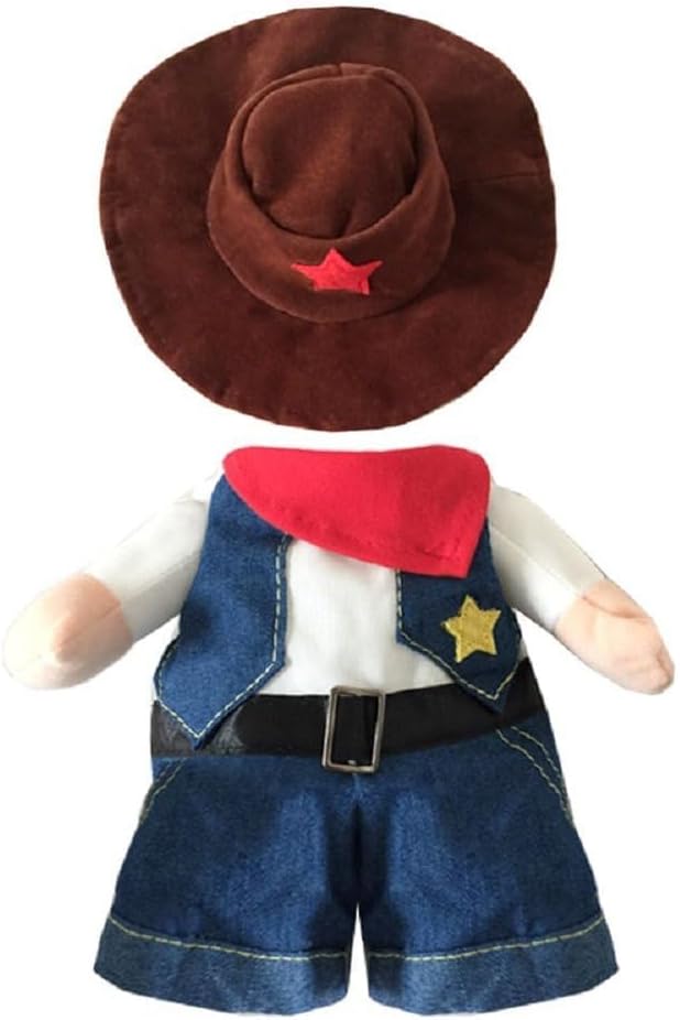 NACOCO Cowboy Costume with Hat for Cat and Small Dog - Image 2