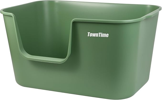 Extra Large Litter Box with High Sides 24.60" Lx16.92 Wx12.99 H, Anti-Splashing by TownTime