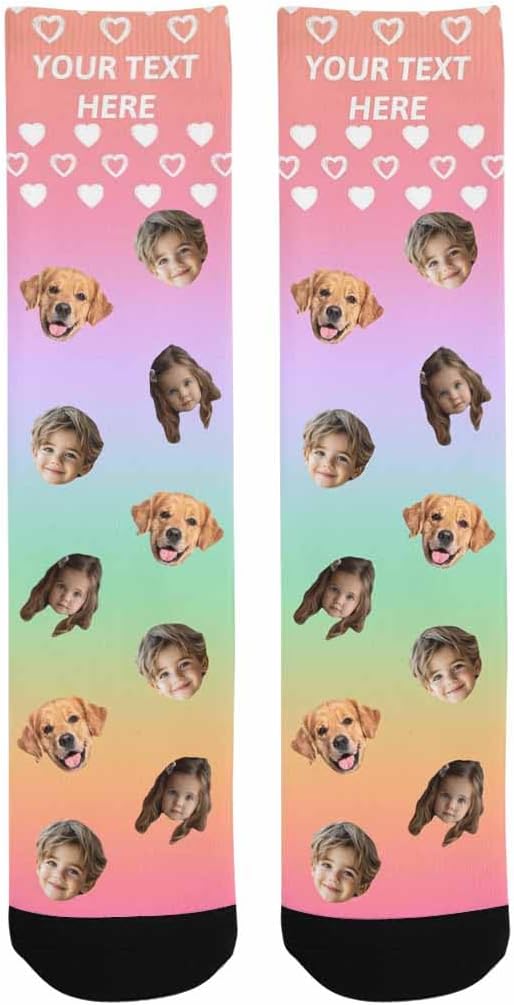 Artsadd Custom Face Socks for Women Men Cat Dog Lovers, Customized Unisex Funny - Image 5