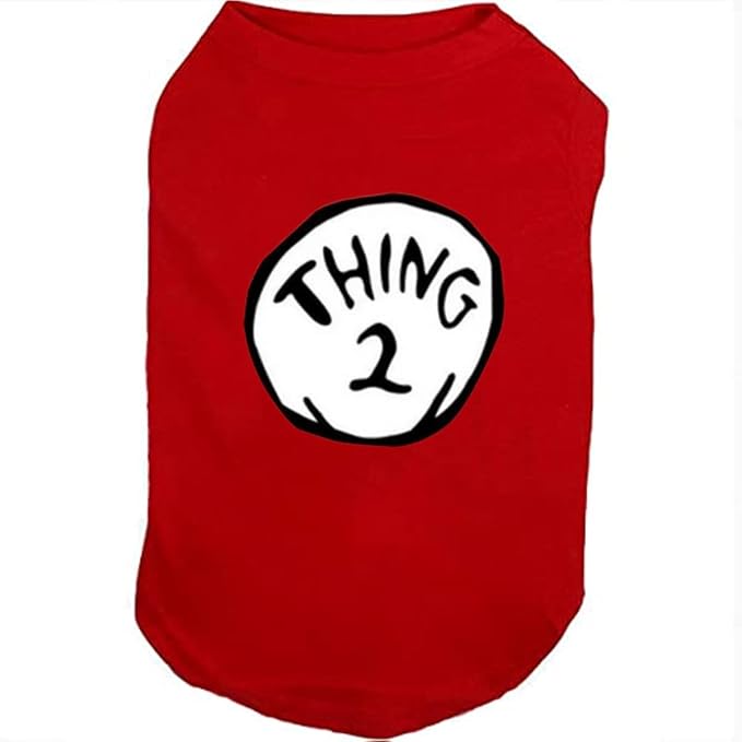 Dog Shirts for Pet Clothes Soft Breathable Puppy Shirts Pop Culture Thing 1 to by SUEOSU
