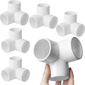 6Pack PVC Fittings 1-1/2Inch 3 Way, Furniture Grade Elbow Pipe Fittings by AODESTINY