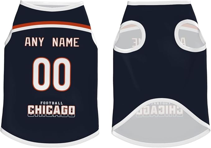 Chicago Custom Pet Jersey Dog Clothes Jersey Various Sizes Customized Any Name - Image 3
