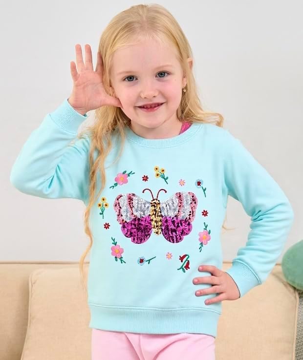 RETSUGO Toddler Baby Girls Sweatshirts Casual Pullover Crewneck Winter Long - Image 2