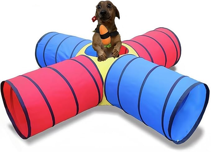 Dog Agility Tunnel for Small & Medium Dogs and Puppies – Durable Oxford Fabric by Unknown