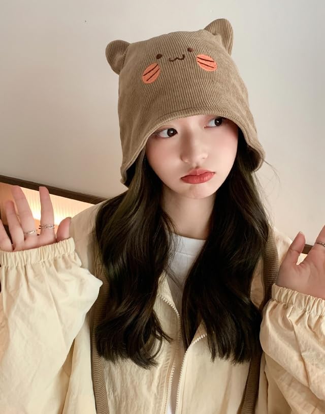 Women's Teen Girls Knitted Cat Kitty Cuffed Beanie Hat Winter Outdoor Stretchy - Image 3