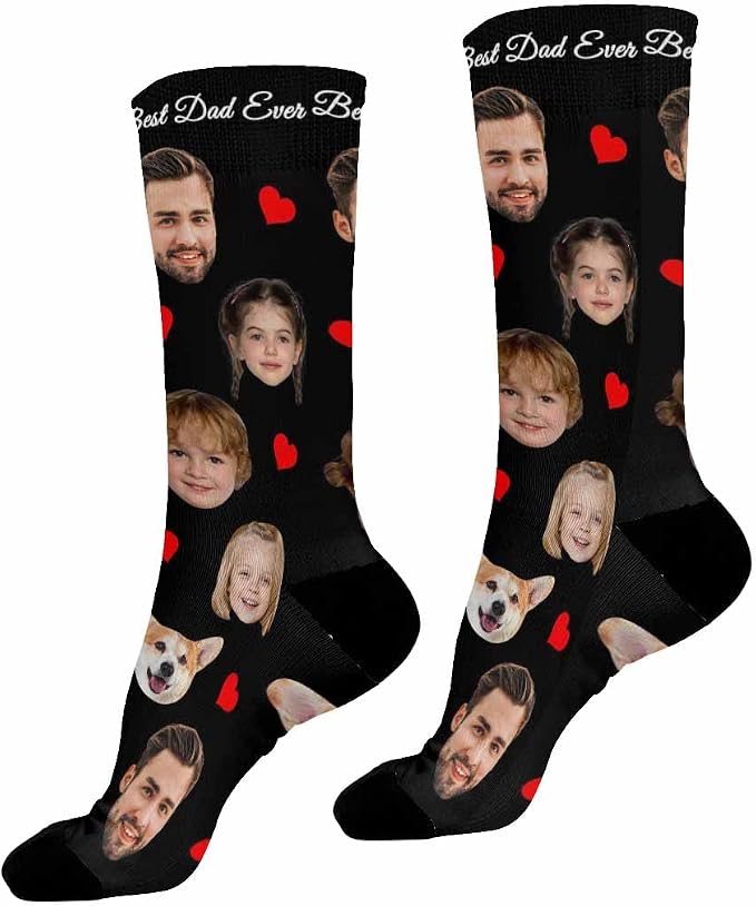 Artsadd Custom Face Socks for Dad Fathers Day Gift Novelty Personalized Photo - Image 5