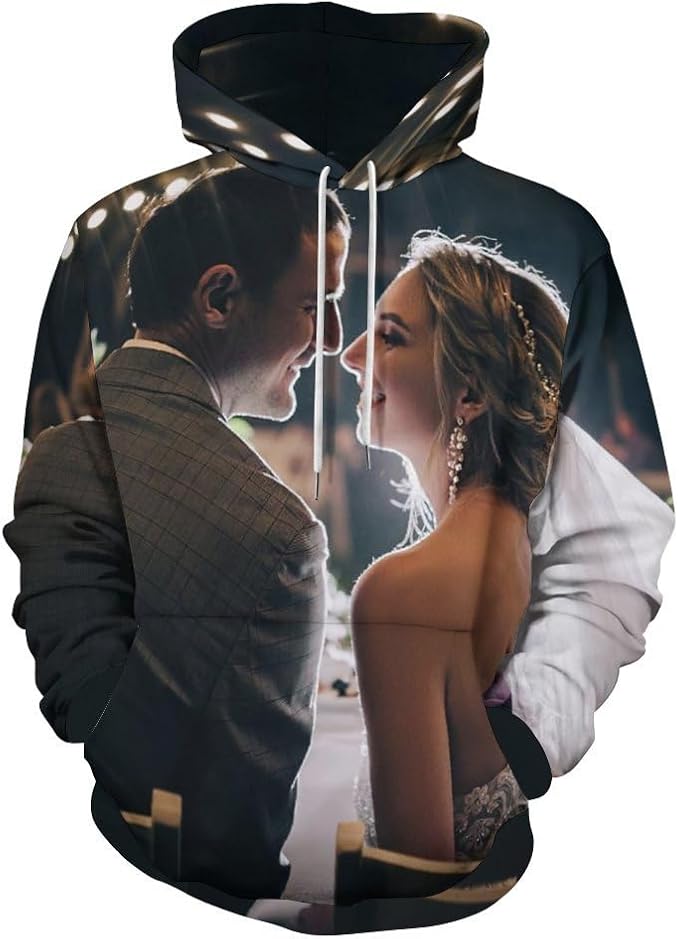 Artsadd Custom Face Unisex athletic Pockets Sweatshirt Loose Hoodie Custom by Artsadd