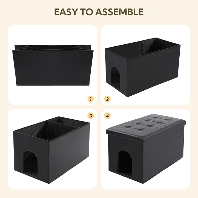 MEEXPAWS Cat Litter Box Enclosure Furniture Hidden, Cat Washroom Bench Storage - Image 6